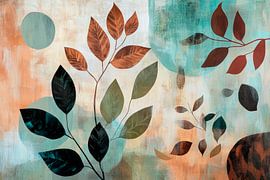 Motifs de feuilles dans des tons doux sur Poster Art Shop