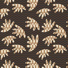 Psychedelische Terra Bloesems. 70s retro abstracte organische geometrie 3 van Dina Dankers