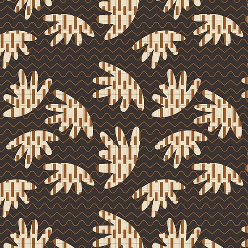 Psychedelische Terra Bloesems. 70s retro abstracte organische geometrie 3