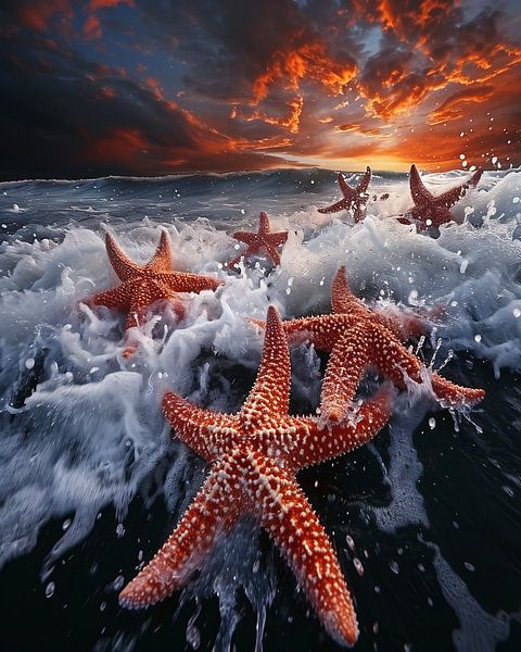 Seesterne in der Abendsonne von fernlichtsicht