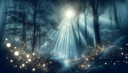 Herfstmagie in het bos van lichtjes