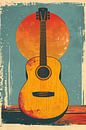 Vintage Guitar in Setting Sun by Imperial Art House thumbnail
