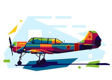 Yak-52 in WPAP Illustration von Lintang Wicaksono