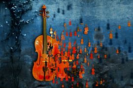 Exploding violin by Christiane Calmbacher