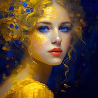 Golden girl with blue eyes