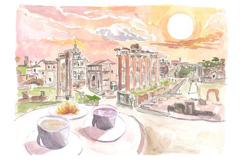 Forum Romanum Morgenkaffee mit Aussicht in Rom