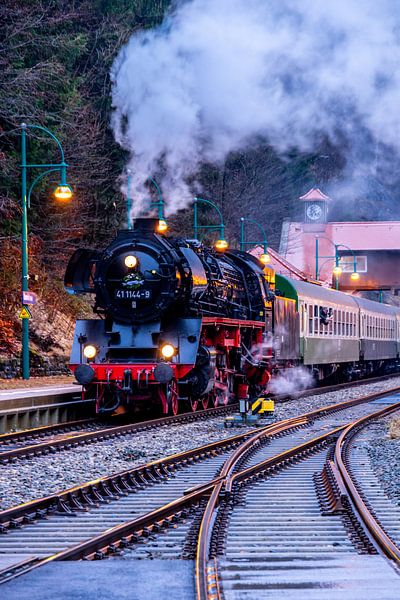 Full steam ahead with the special train &quot;Rodelblitz&quot; near Schmalkalden - Thuringia - Germany by Oliver Hlavaty