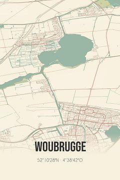 Vintage landkaart van Woubrugge (Zuid-Holland) van MijnStadsPoster