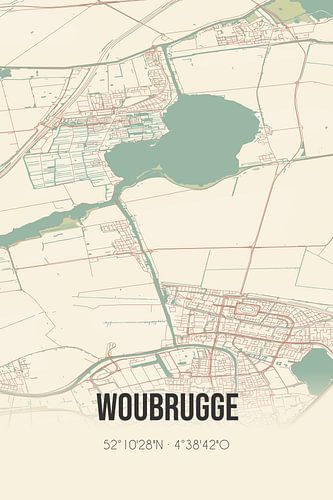 Vintage landkaart van Woubrugge (Zuid-Holland)
