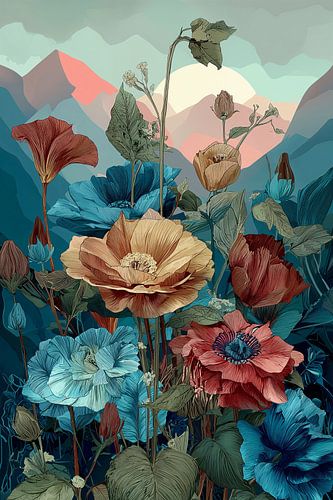 Mountain Flowers at Sunset no. 9