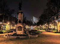 Rotterdam north island night 010 Erasmus bridge