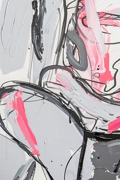 Peinture abstraite avec des lignes et des couleurs dynamiques