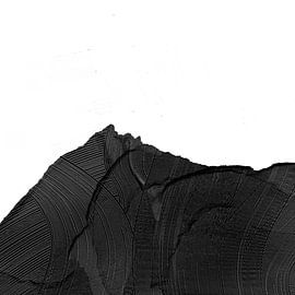 Japanisches Zen Gebirge Schwarz Weiss SW von Mad Dog Art