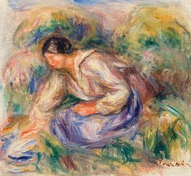 Renoir, Vrouw in een blauwe rok (1917) van Atelier Liesjes