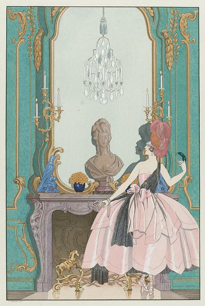 Mademoiselle Sorel in full dress, George Barbier by Masterful Masters