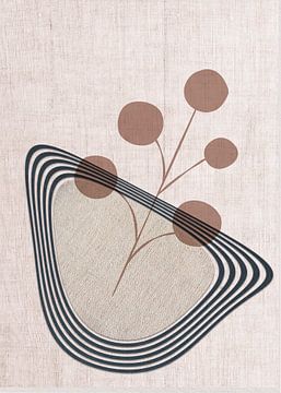Japandi / Wabi Sabi collage kunst: Organische vormen van Studio Pieternel