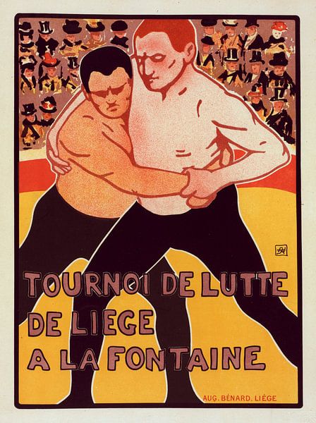 Liege, wrestling tournament, Armand Rassenfosse, 1900 by Atelier Liesjes