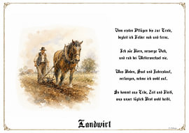 Agriculteur – Illustration de corporation accompagnée d'un poème sur Marcus Achberger