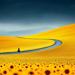 Gelbe Naturlandschaft Sonnenblumen