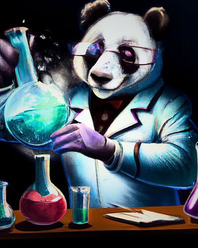 Panda mixes chemicals