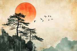 Asian zen landscape