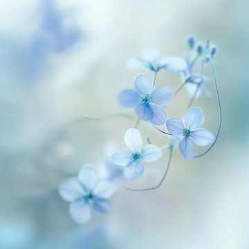 Blauwe bloemenpracht van Poster Art Shop