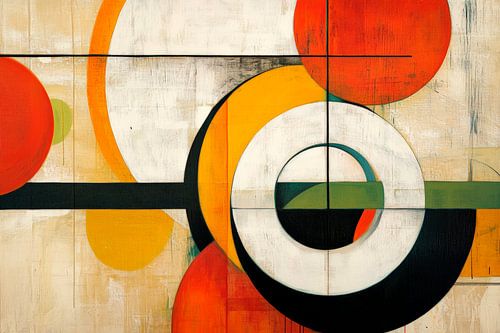 Kleurenspel van geometrie Cirkels in harmonieuze dans Abstract