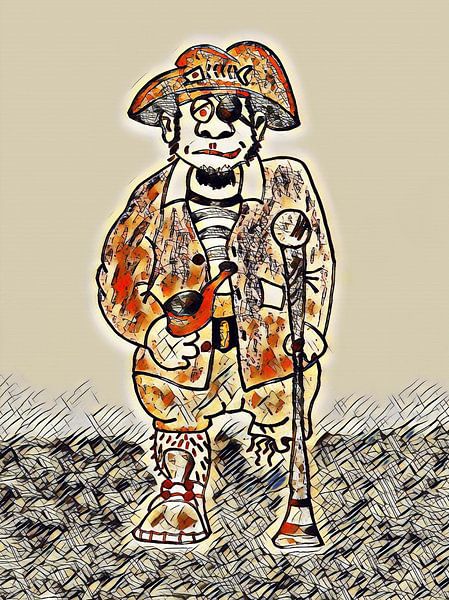 Pirate Drawing digitally edited by Jose Lok