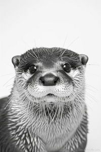 Otter in Schwarz-Weiß