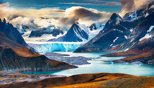 Groenland met ijs en sneeuw