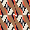 Retro geometrie met driehoeken in Bauhaus-stijl in bruin, oranje, zwar van Dina Dankers thumbnail
