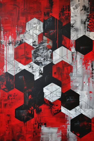 Hexagonal energy - Abstract honeycombs by Poster Art Shop