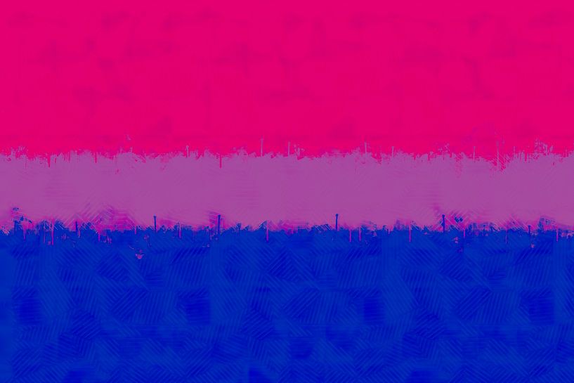 Bisexual Pride Flag in aquarel van Bear Necessities