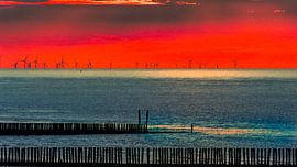Sonnenuntergang am Strand von Breskens von Herbert Böck