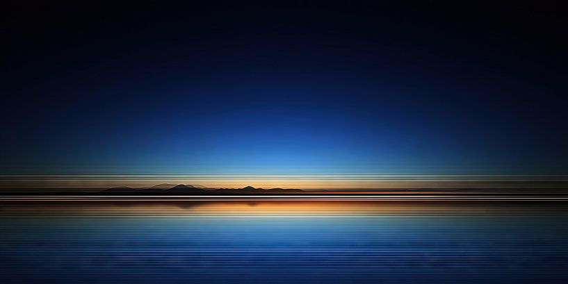 Abstract landscape at sunset by Frank Heinz