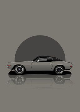 Kunst 1970 Chevrolet Camar Grau von D.Crativeart