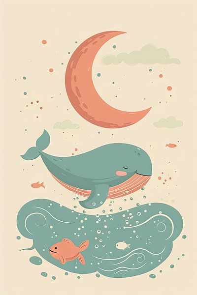 Baleine rêveuse par Poster Art Shop