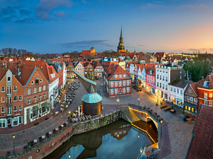 Historischer Hafen in Stade, Deutschland