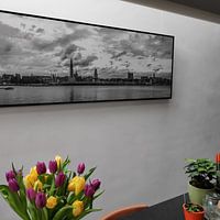 Kundenfoto: Antwerpen Skyline Monochrom von Maarten Visser, auf leinwand