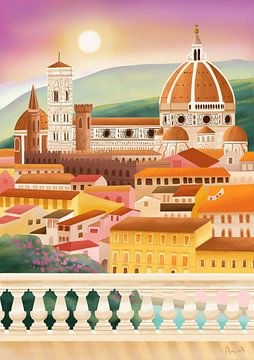 Florence, Toscane Italië van Aniet Illustration