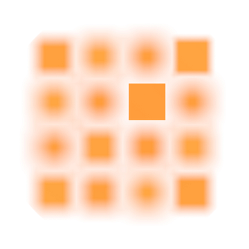 Gefocuste serie vierkanten oranje van Jörg Hausmann