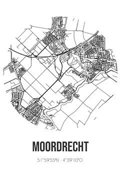Moordrecht (South Holland) | Map | Black and White by Rezona
