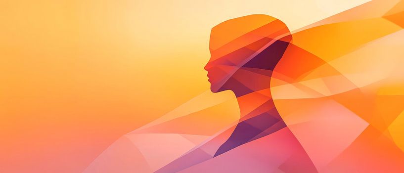 Schöne Silhouette in warmen Farben von Poster Art Shop