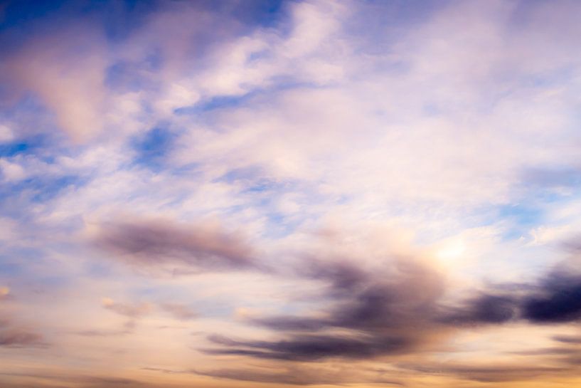 Colorful clouds at sunset abstract by Dieter Walther