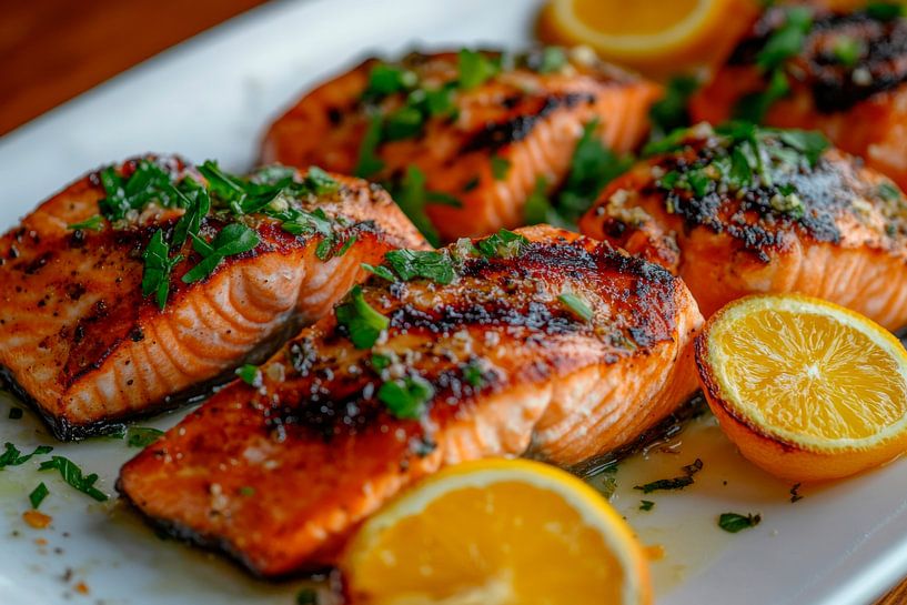 Salmon dish with lemon by Poster Art Shop