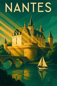 Nantes Art Deco Poster - Château des Ducs