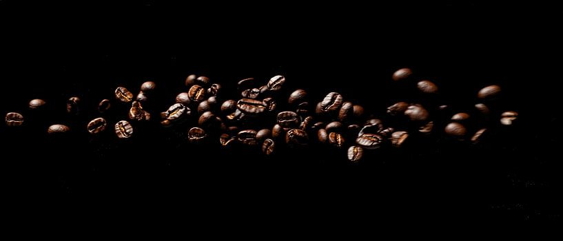 Coffee beans on a black background - Elegant by Poster Art Shop