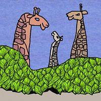 Giraffe family with little 1