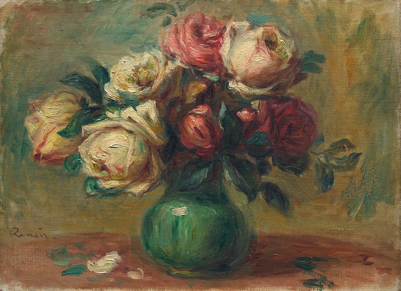 Rozen in een vaas, Pierre-Auguste Renoir van Meesterlijcke Meesters