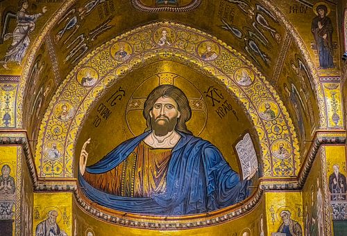 Mosaïque du Christ dans la cathédrale de Monreale, Sicile